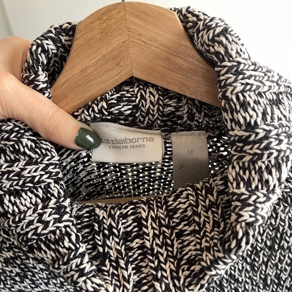 Vintage Liz Claiborne Marled Knit Turtle Neck Sweater - M - Picture 2 of 3